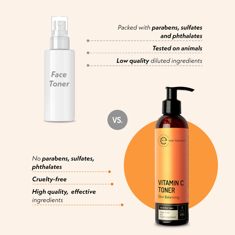 Eve Hansen Vitamin C Toner flat lay with natural ambience.