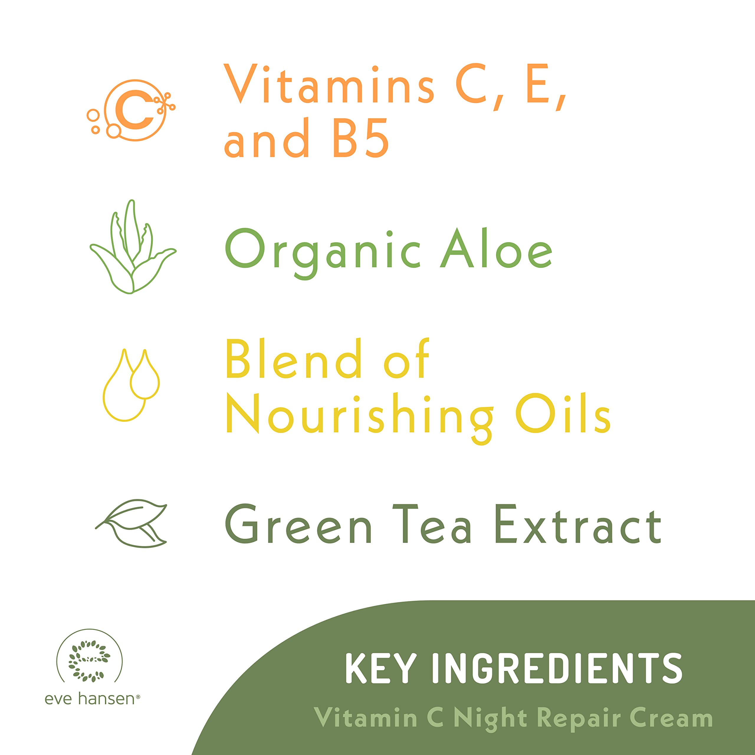Eve Hansen Vitamin C Night Cream application closeup demonstrates easy nightly use on skin.