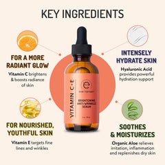 Eve Hansen Vitamin C Serum ingredient highlight with hyaluronic acid for deep hydration.