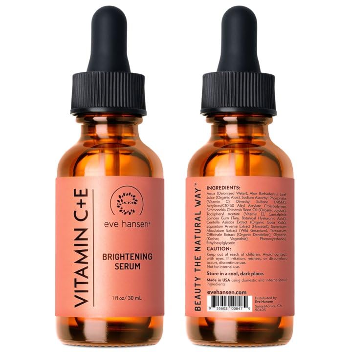 Eve Hansen Vitamin C Serum close-up showing radiant skin result.