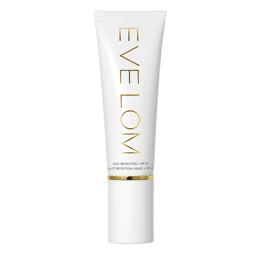 EVE LOM Daily Protection SPF 50 bottle front, advanced UV shield and hydrating formula.