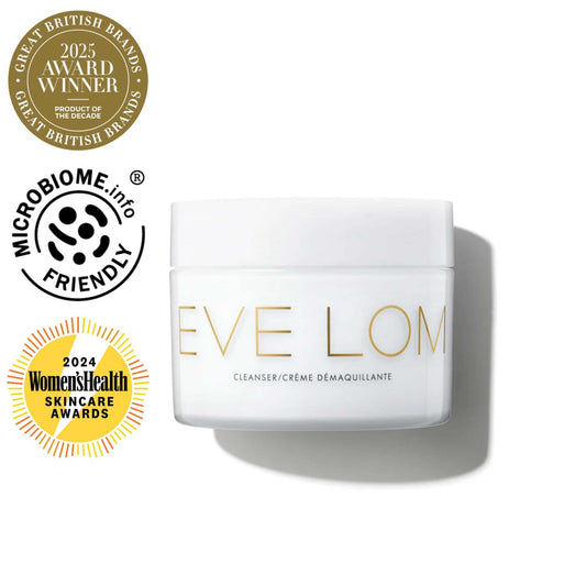 EVE LOM Original Balm Cleanser face application showing makeup removal and hydration