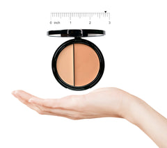 Coverage comparison image of EVE PEARL HD Dual Foundation highlighting imperfection concealment