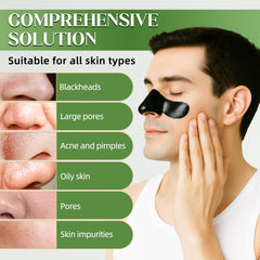 Eveellyn Bamboo Charcoal Mask on nose demonstrating pore tightening