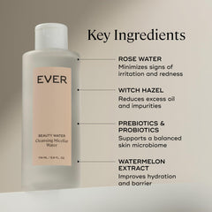 Witch hazel in EVER Beauty Water clarifies pores softly