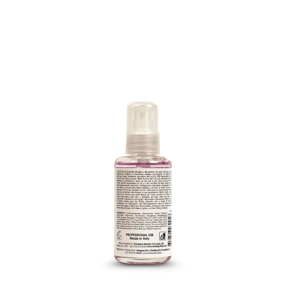Ever Ego Garlic Serum on damp hair for shine and smoothness.