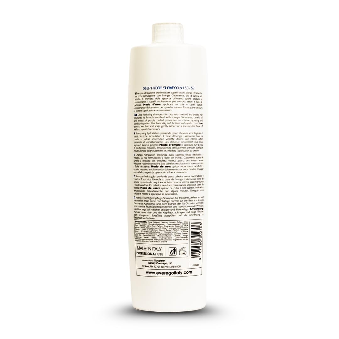 Creamy lather of Ever Ego Italy Deep Hydra Shampoo during shower