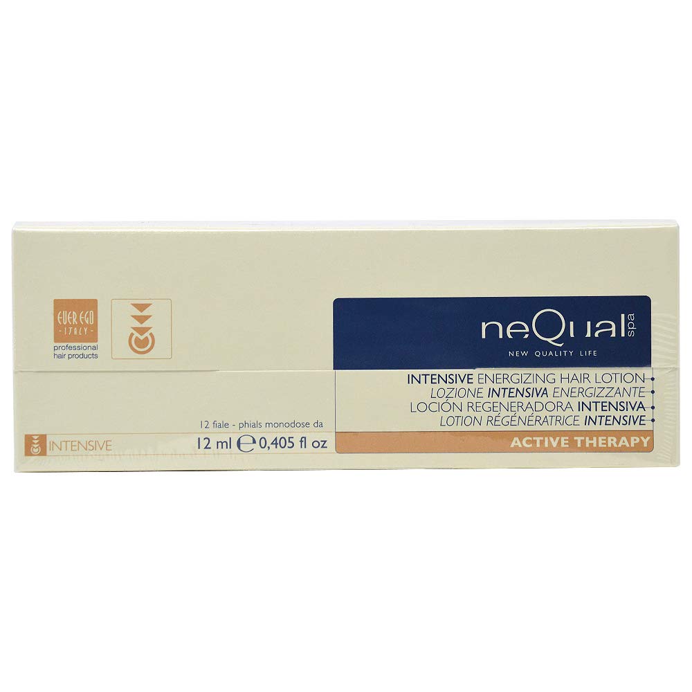 Ever Ego NeQual Intensive Energizing Hair Lotion vial for on-the-go scalp revitalization.