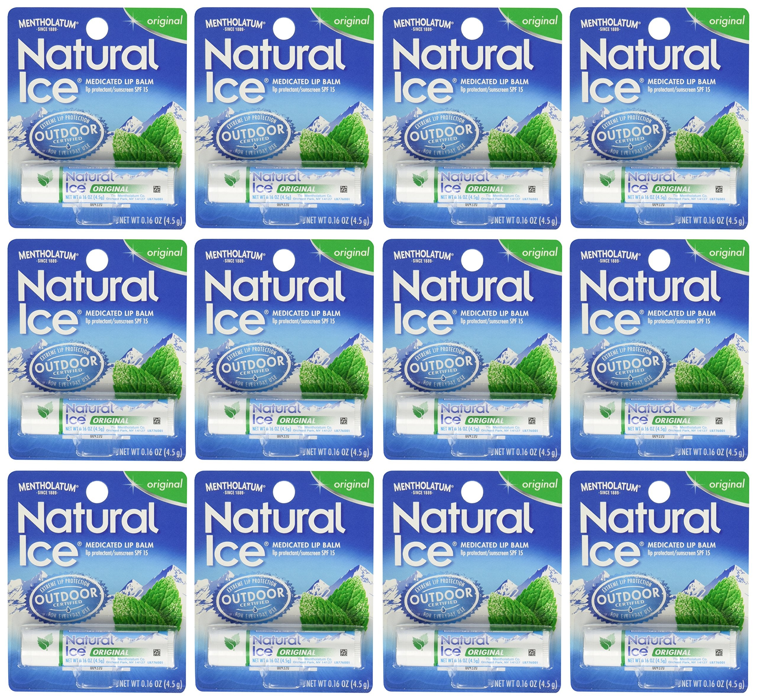 Ever Ready First Aid Mentholatum Natural Ice lip protectant sunscreen cools and nourishes lips.