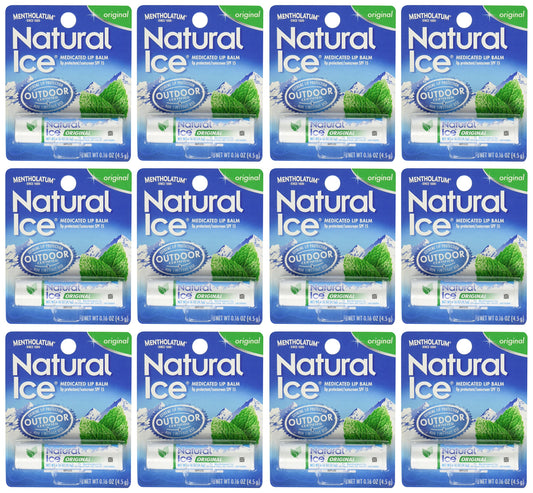 Ever Ready First Aid Mentholatum Natural Ice lip protectant sunscreen cools and nourishes lips.