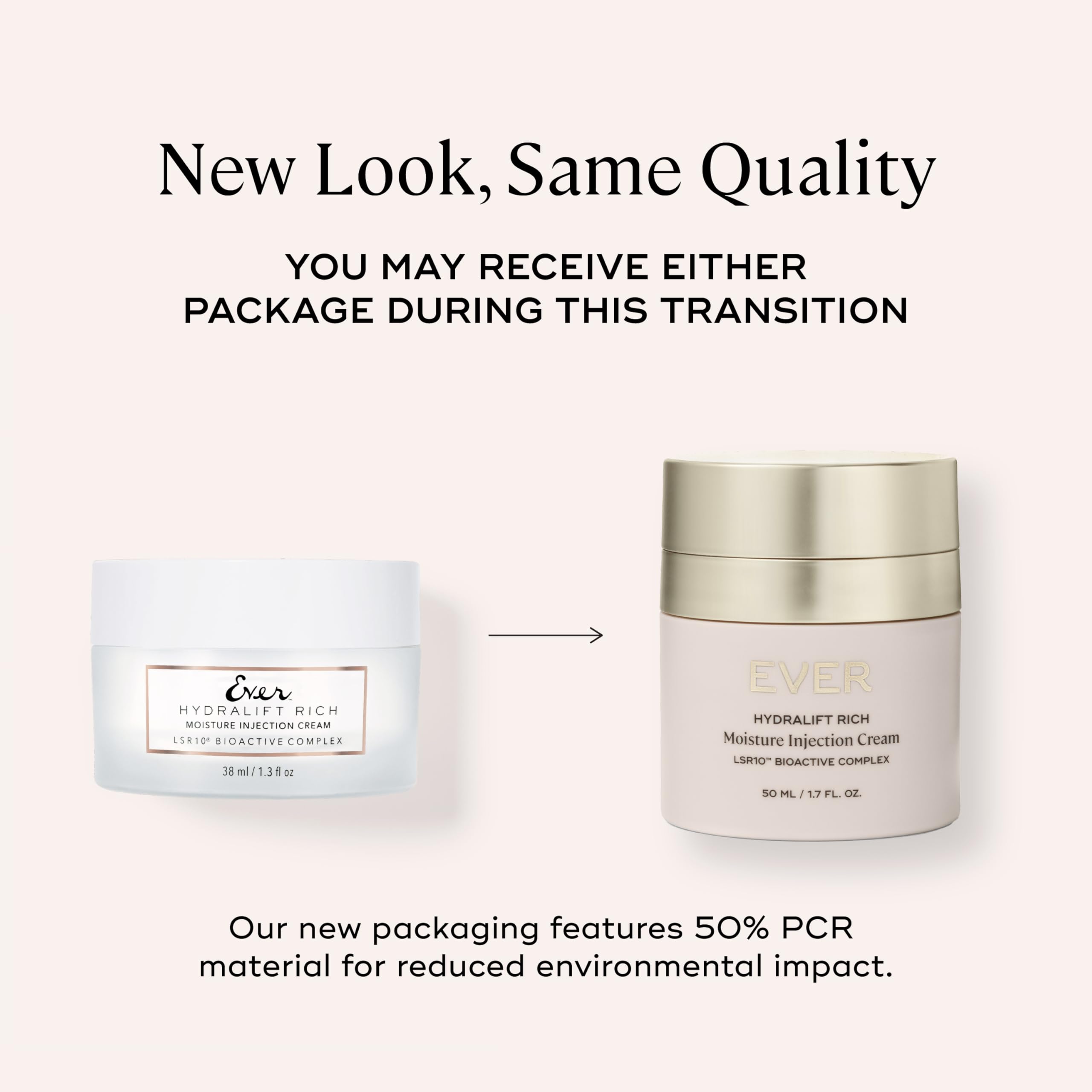 EVER Rich Face Moisturizer texture swatch highlighting non-comedogenic smoothing
