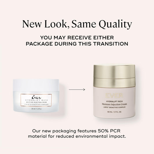 EVER Rich Face Moisturizer texture swatch highlighting non-comedogenic smoothing