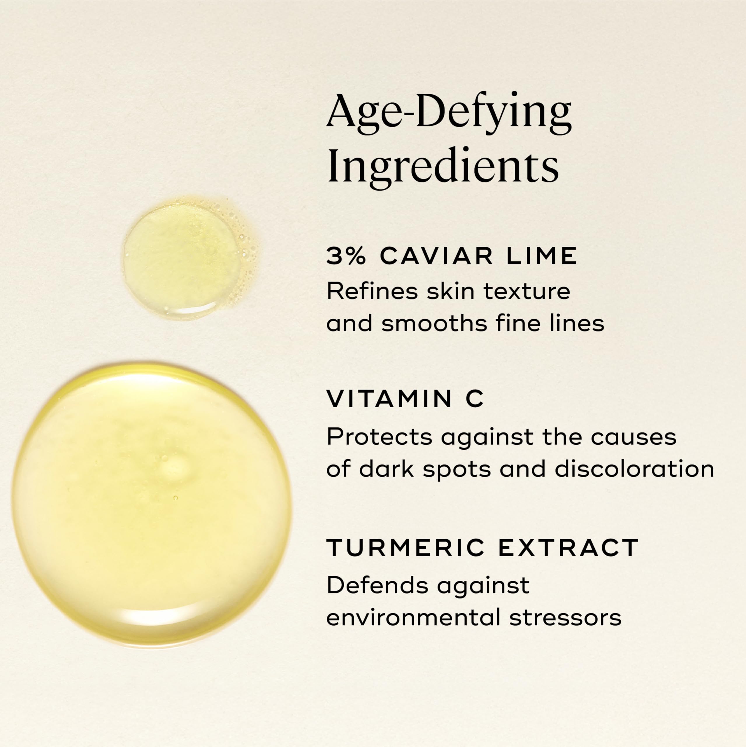 EVER Vitamin C serum application on palm demonstrates quick absorption.