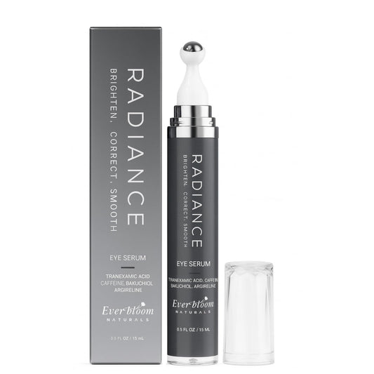 Everbloom Naturals Tranexamic Eye Serum Roller close-up for radiant, even-toned under-eye skin