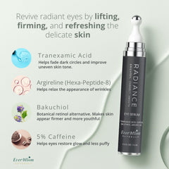 Everbloom Naturals Tranexamic Eye Serum Roller cooling rollerball on skin