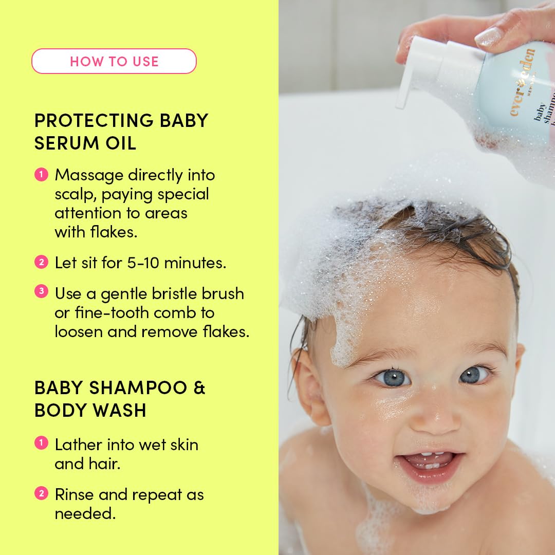 Evereden baby body wash bottle, tear-free and fragrance-free cleansing.