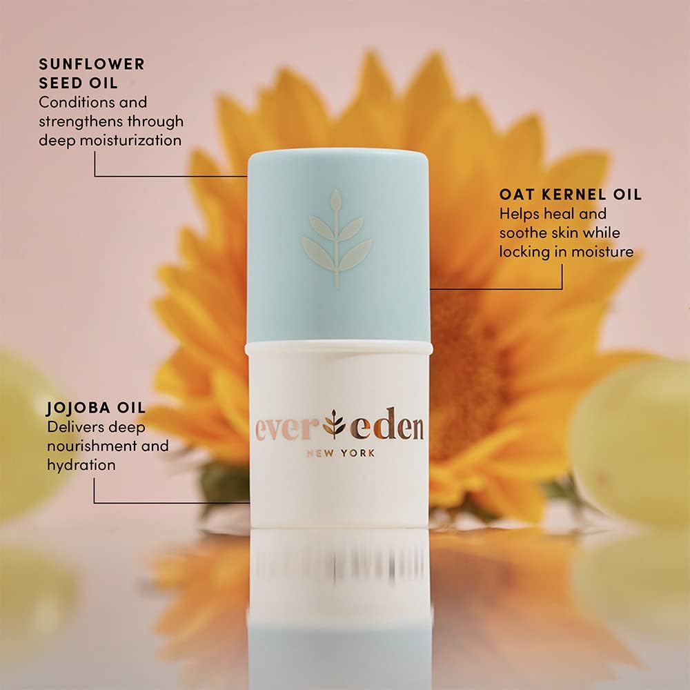 Evereden lip balm stick application showing smooth glide on delicate lips