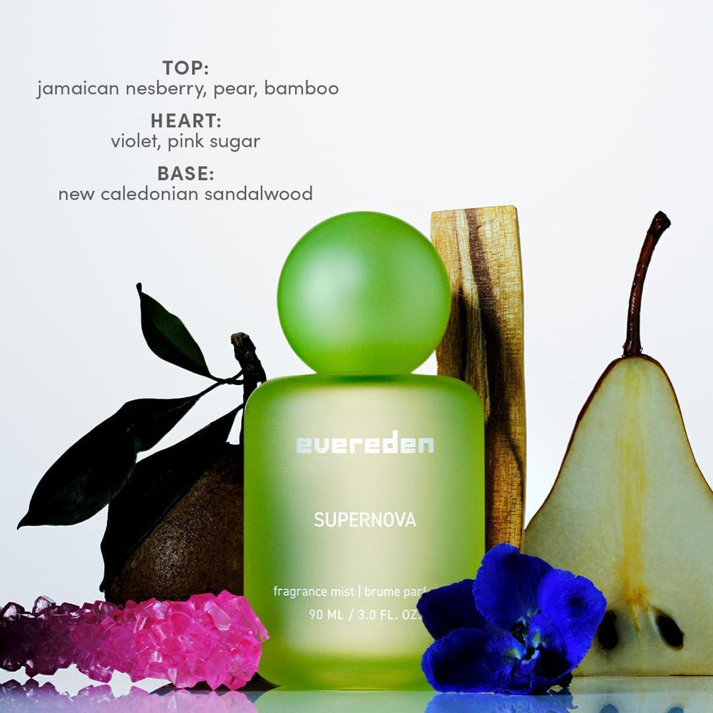 Evereden fragrance mist offers long-lasting scent with a light non-toxic formula.