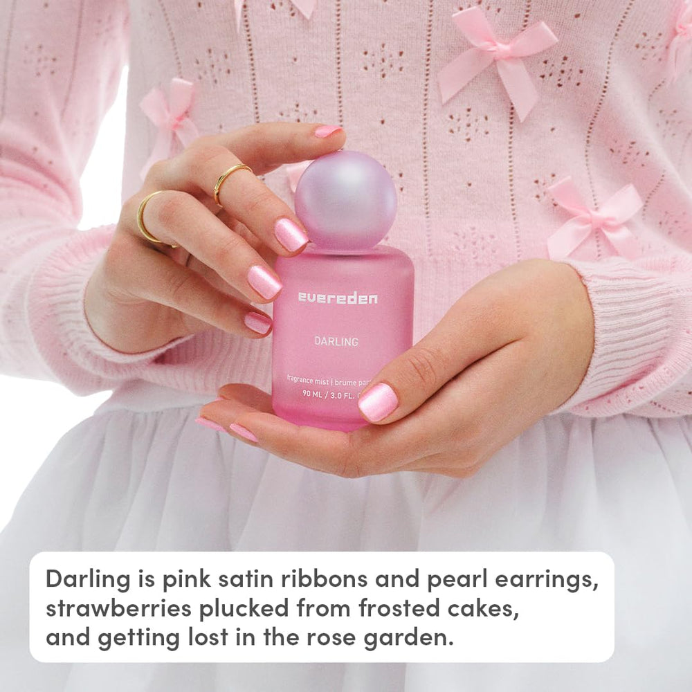 Evereden Darling hair mist application on teen hair.