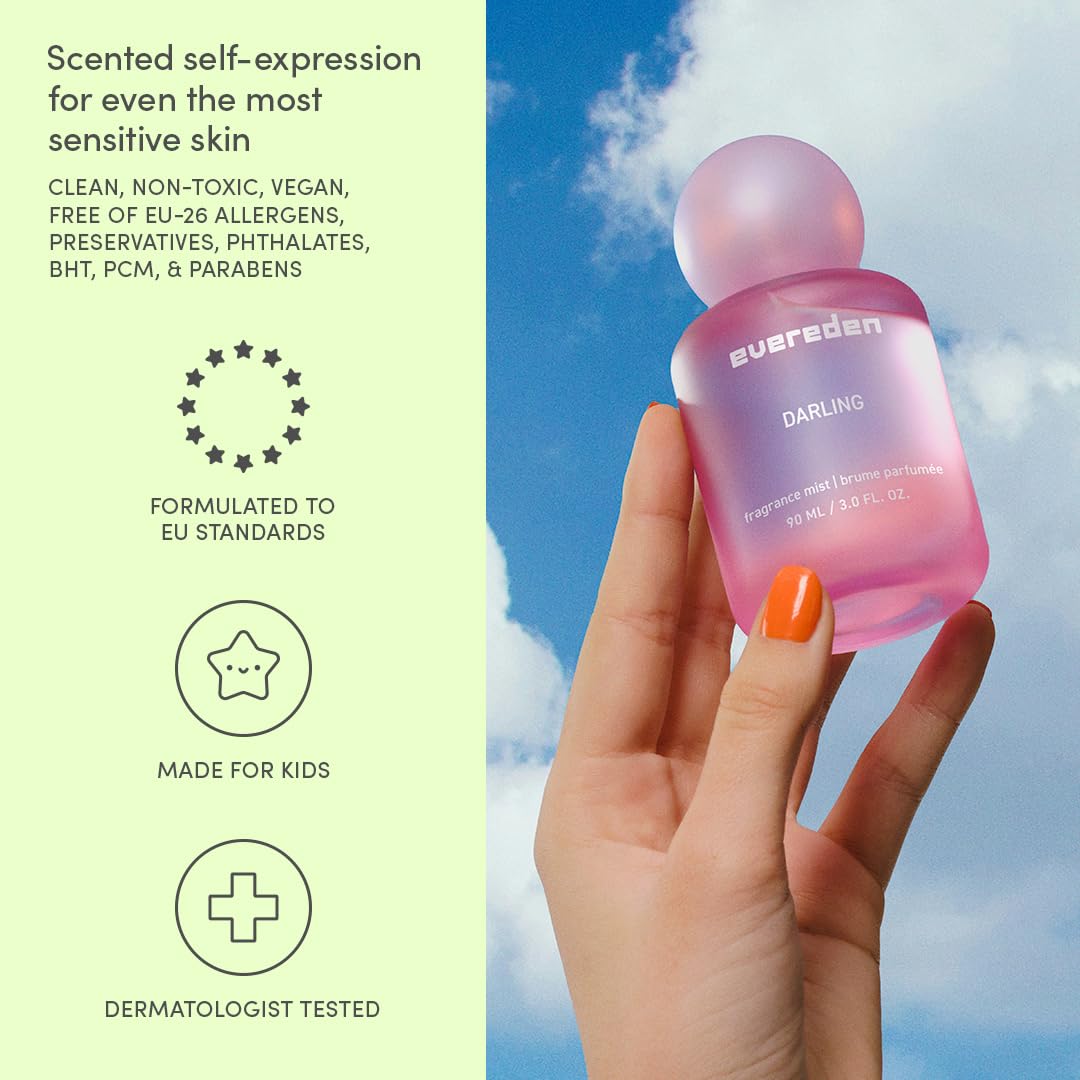 Evereden Darling mist dispense for easy body and hair use.