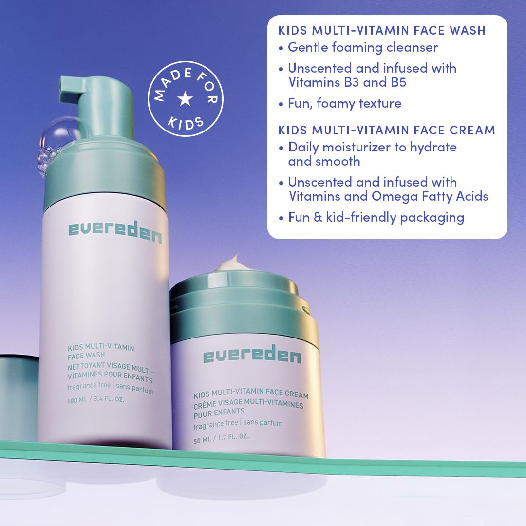 Evereden fragrance-free kids face cream jar providing hydrating moisturization