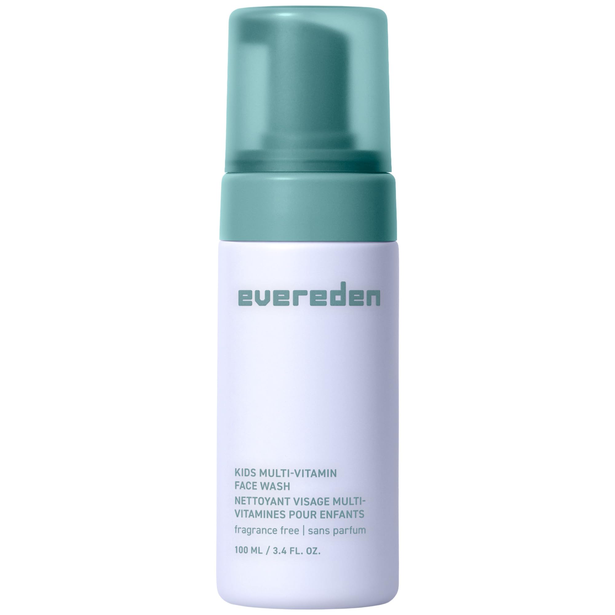 Evereden fragrance free kids face wash bottle for gentle daily cleansing