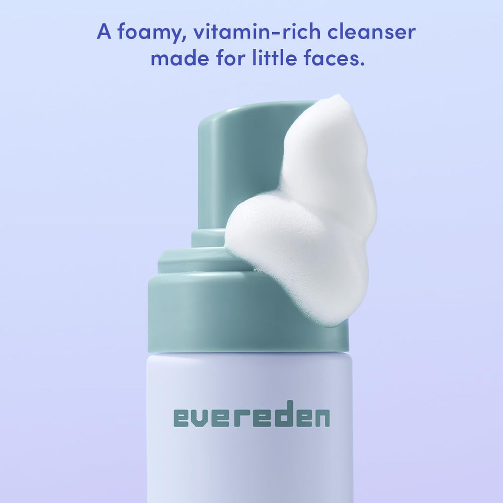 Megavita ingredients graphic in Evereden kid cleanser indicating nourishing vitamins