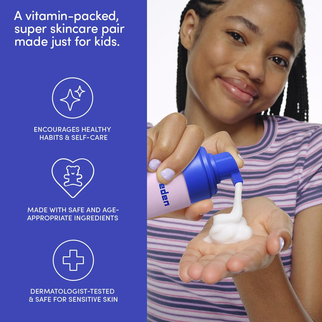 Evereden Happy Kids skincare duo laid out on bathroom counter