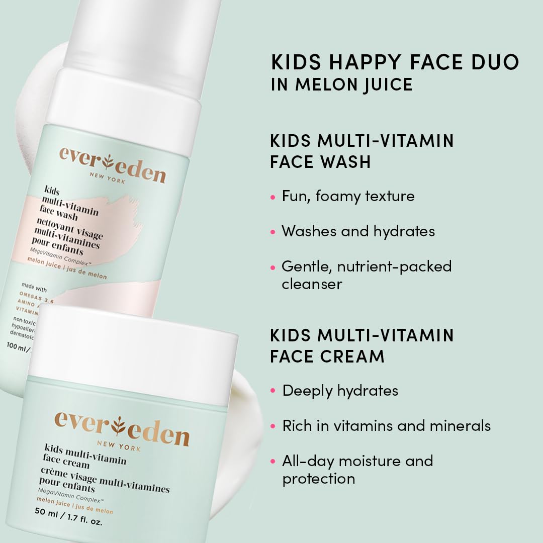 Evereden Happy Kids Melon Face Cream tube for hydrating skin.