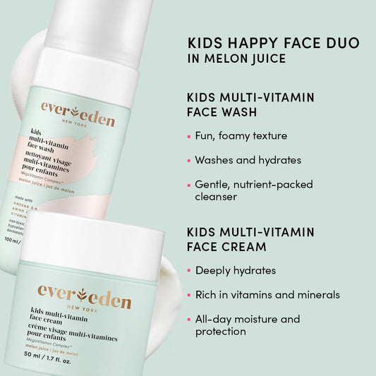 Evereden Happy Kids Melon Face Cream tube for hydrating skin.