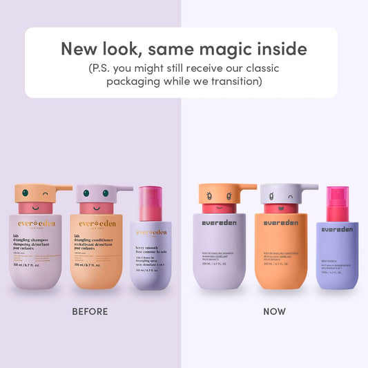 Evereden kids conditioner leaves hair silky and ready for detangling.