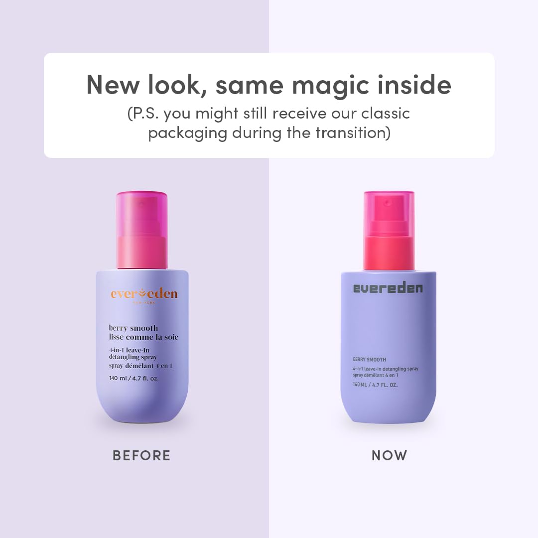 Evereden Kids Detangler Spray mist on hair shows quick detangling and a smooth finish.