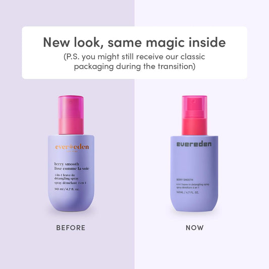 Evereden Kids Detangler Spray mist on hair shows quick detangling and a smooth finish.