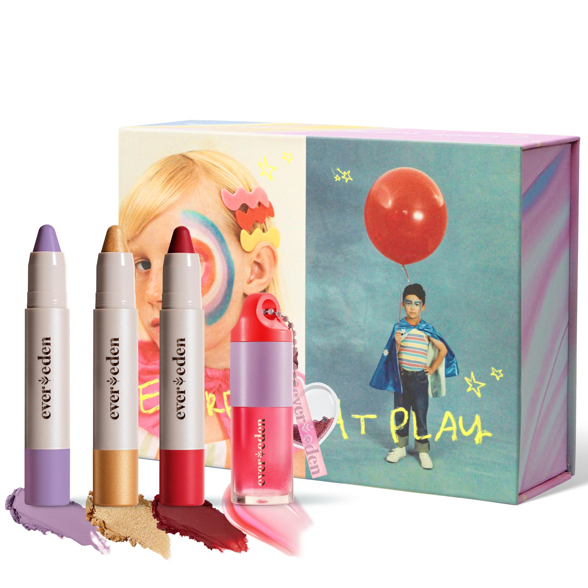Evereden Kids Face Color Luxe Set fantasy crayons close-up for expressive play and easy removal.