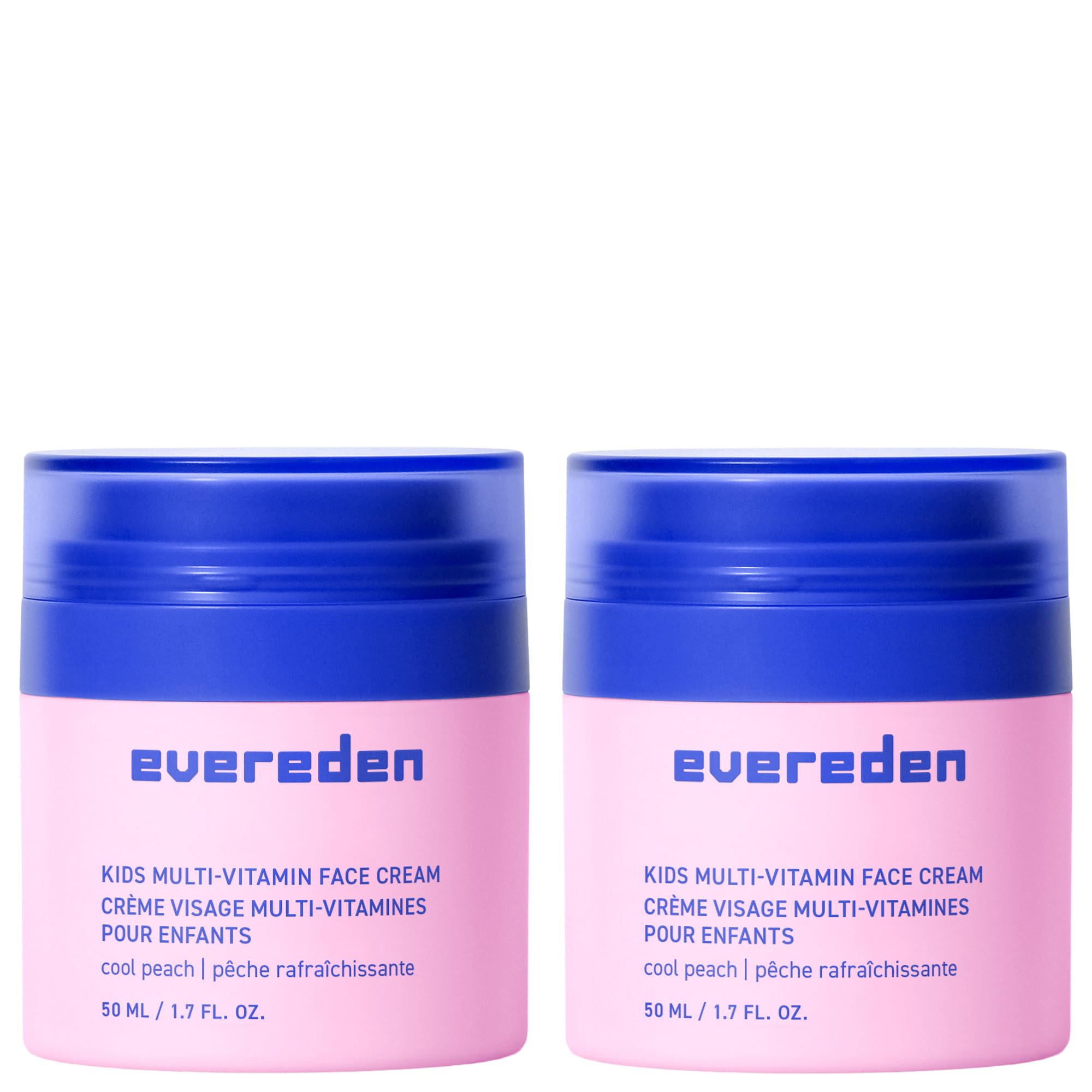 Evereden Kids Face Cream Cool Peach bottle shows gentle hydration in clean packaging.