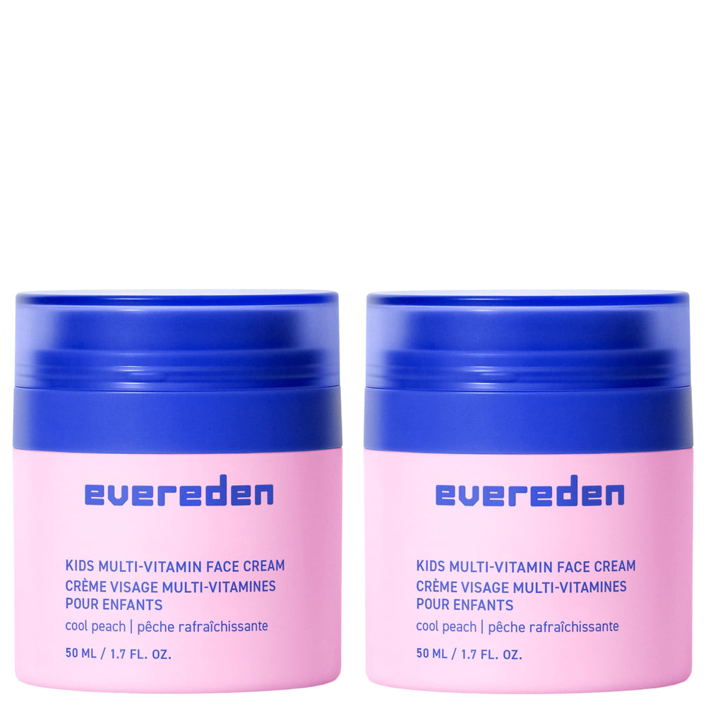Evereden Kids Face Cream Cool Peach bottle shows gentle hydration in clean packaging.