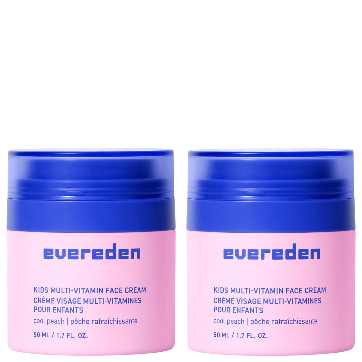 Evereden Kids Face Cream Cool Peach bottle shows gentle hydration in clean packaging.