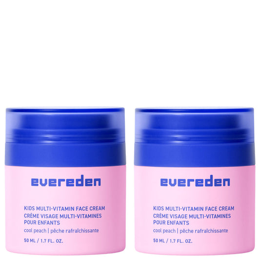 Evereden Kids Face Cream Cool Peach bottle shows gentle hydration in clean packaging.