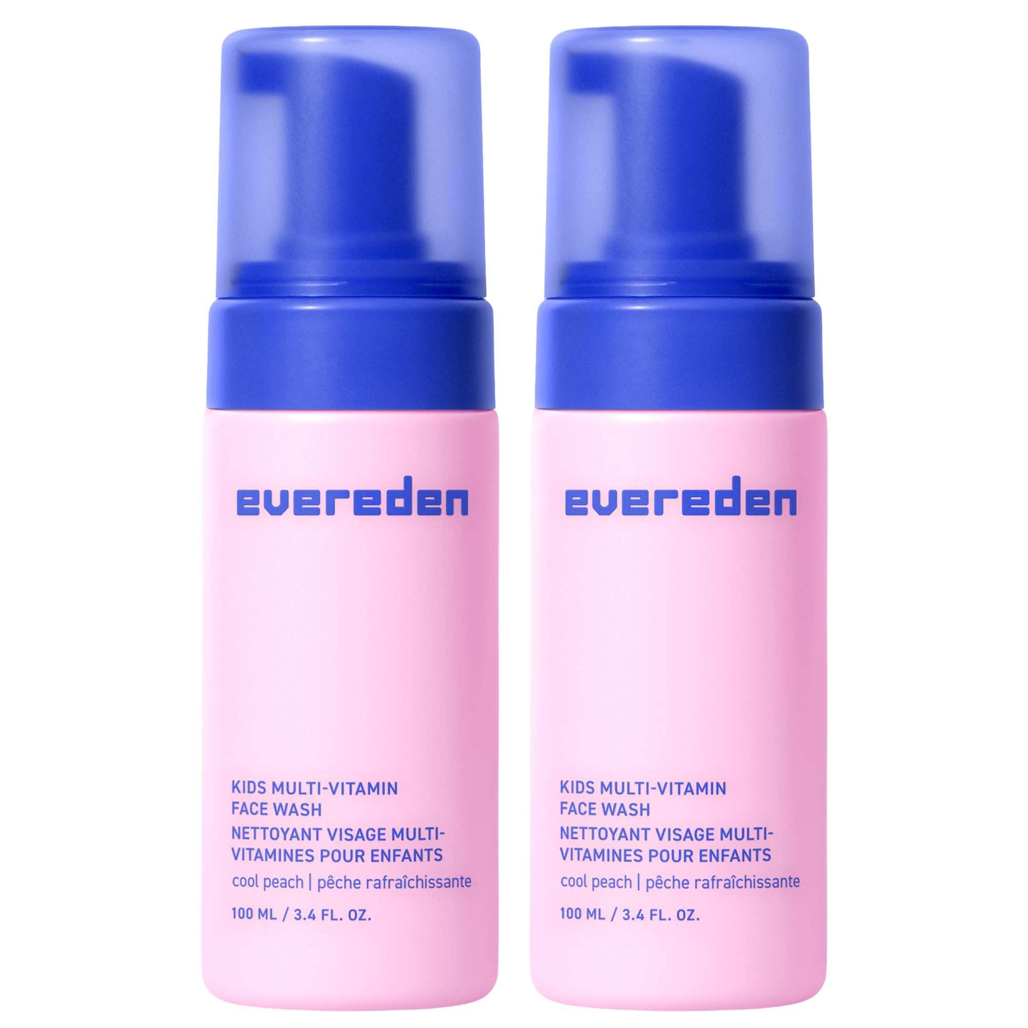 Evereden Kids Face Wash Cool Peach bottle showing gentle cleansing for young skin.