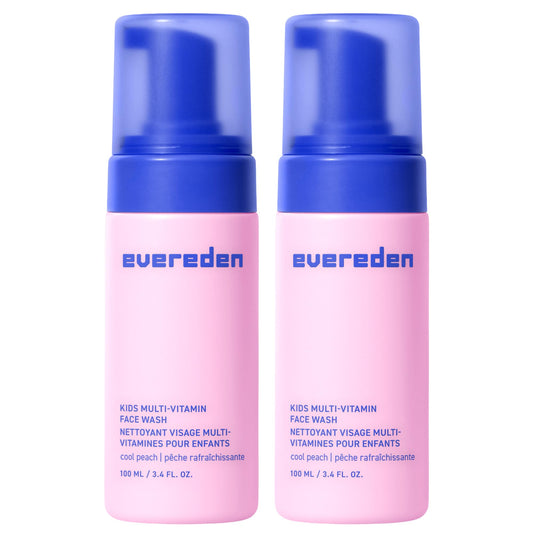 Evereden Kids Face Wash Cool Peach bottle showing gentle cleansing for young skin.