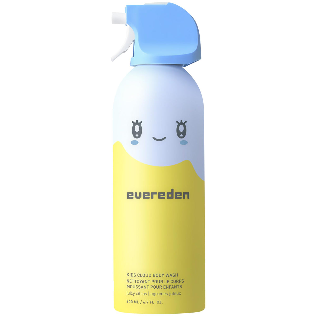 Evereden Kids Foam Soap Cloud Bath Bottle shows fluffy lather for playful baths
