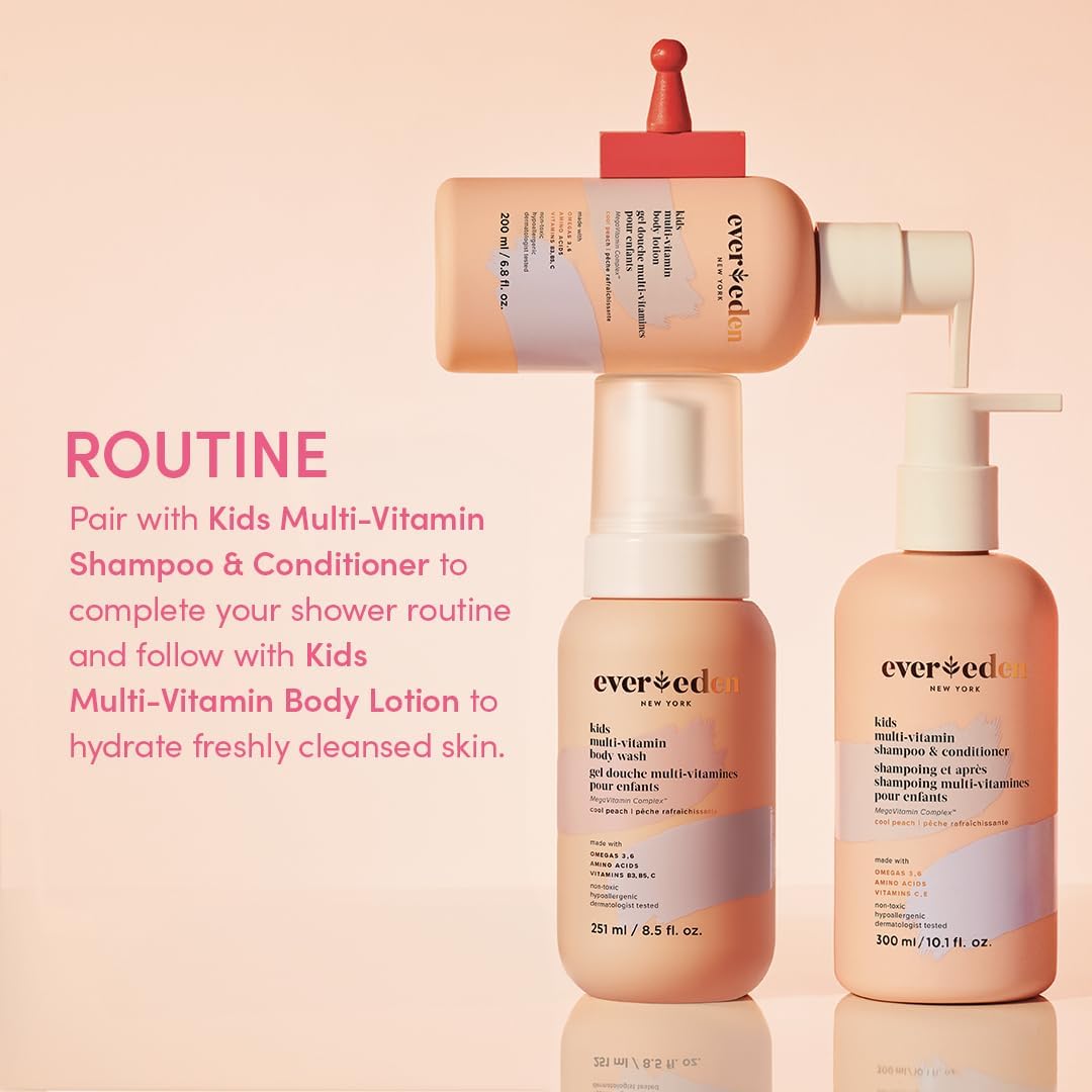 Evereden Kids Multi-Vitamin bottle supports daily skincare routine.