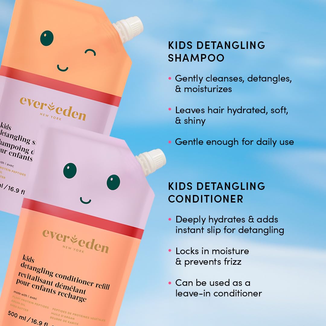 Evereden Kids Shampoo Refill lather on hair highlights soft, manageable results