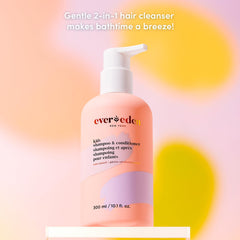 Evereden kids hair close-up shows soft, tangle-free results after wash.