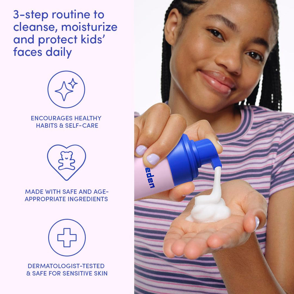 Evereden Kids SPF 30 Sunscreen dispense showing easy daily application.