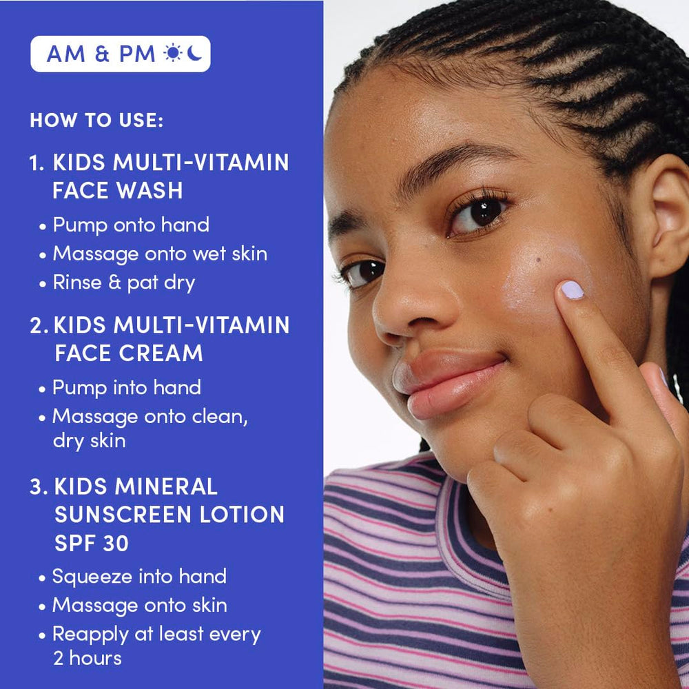 Evereden Kids SPF 30 Sunscreen packaging closeup showcasing mineral sun protection.