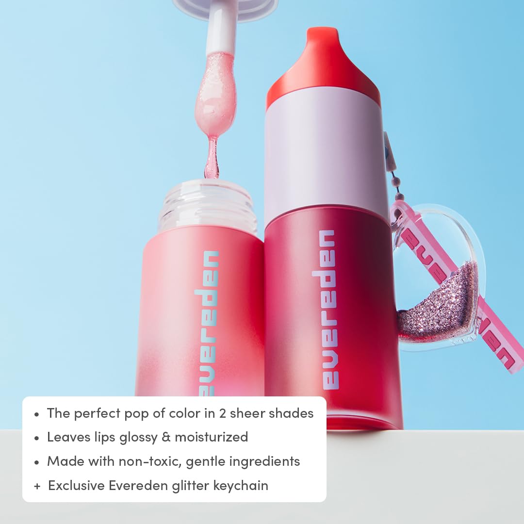 Evereden Kids Tinted Lip Gloss Heart Keychain close-up highlights a playful accessory you can’t lose.