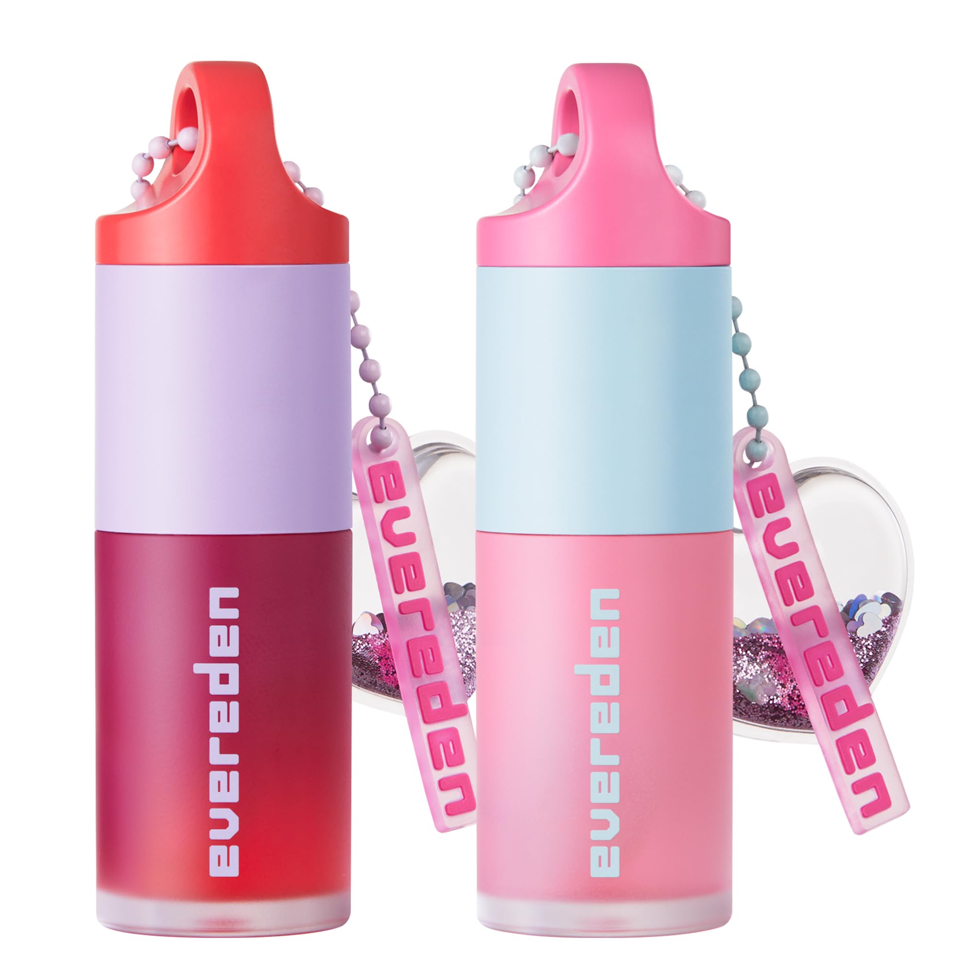 Evereden Kids Tinted Lip Gloss Ruby Red bottle swatch adds glossy color for playful smiles.