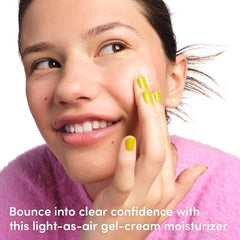 Evereden Lets Bounce Gel-Cream texture close-up for non-greasy hydration.
