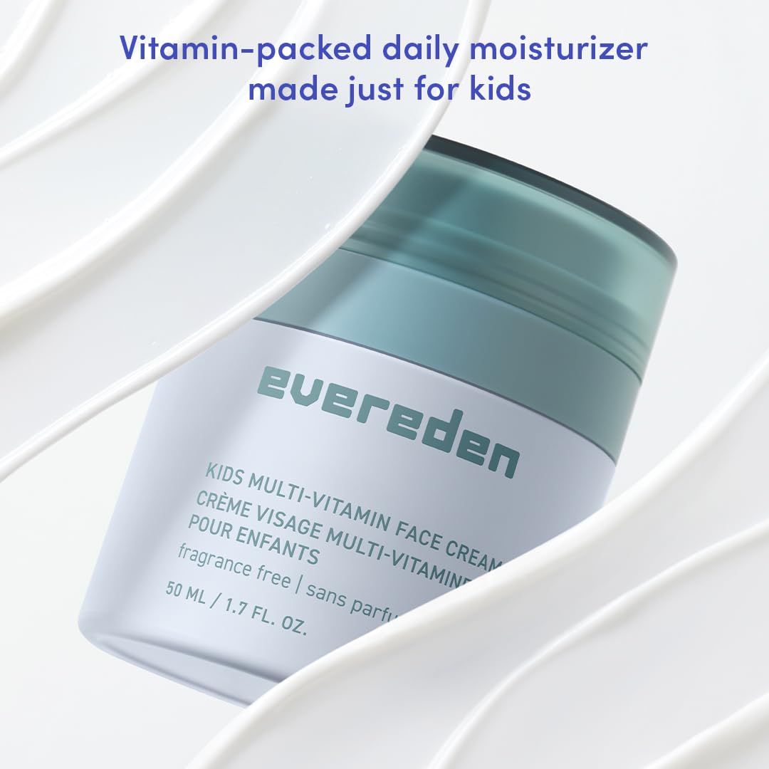 Evereden megavitamin complex ingredients label close-up communicates nourishing components for healthy-looking skin.